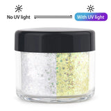 10g/Bottle UV Light Sensitive Changing Color Nail Art Glitter Powder Laser Nail Sequins DIY Jewelry Making Accessories