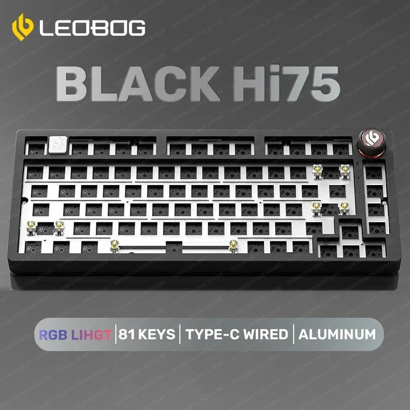 LEOBOG Hi75 Sugar65 Custom Mechanical Keyboard Aluminum Kits Hot Swap Wired Gaming Keyboard RGB Gamer Gasket Keyboard With Knob