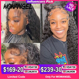 Wow Angel HD Lace Frontal Wigs 250% 13X6 Lace Front Wigs Water Wave HD Lace Closure Curly Wig Full Lace Human Hair Wig For Woman