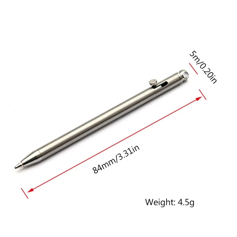 Mini Titanium Pen Portable EDC-Gadget Tool Outdoor Equipment Pen Signature Pen Keychain Ballpoint Pen for Hiking Camping