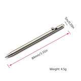 Mini Titanium Pen Portable EDC-Gadget Tool Outdoor Equipment Pen Signature Pen Keychain Ballpoint Pen for Hiking Camping