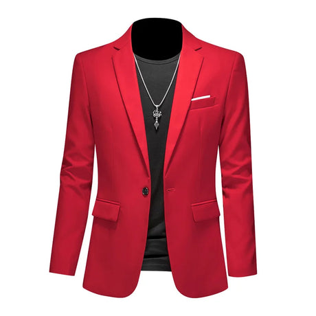 Men Business Casual Blazer Plus Size M-6XL Solid Color Suit Jacket Dress Work Clothes Oversize Coats Male Brand Clothing Tuxedo