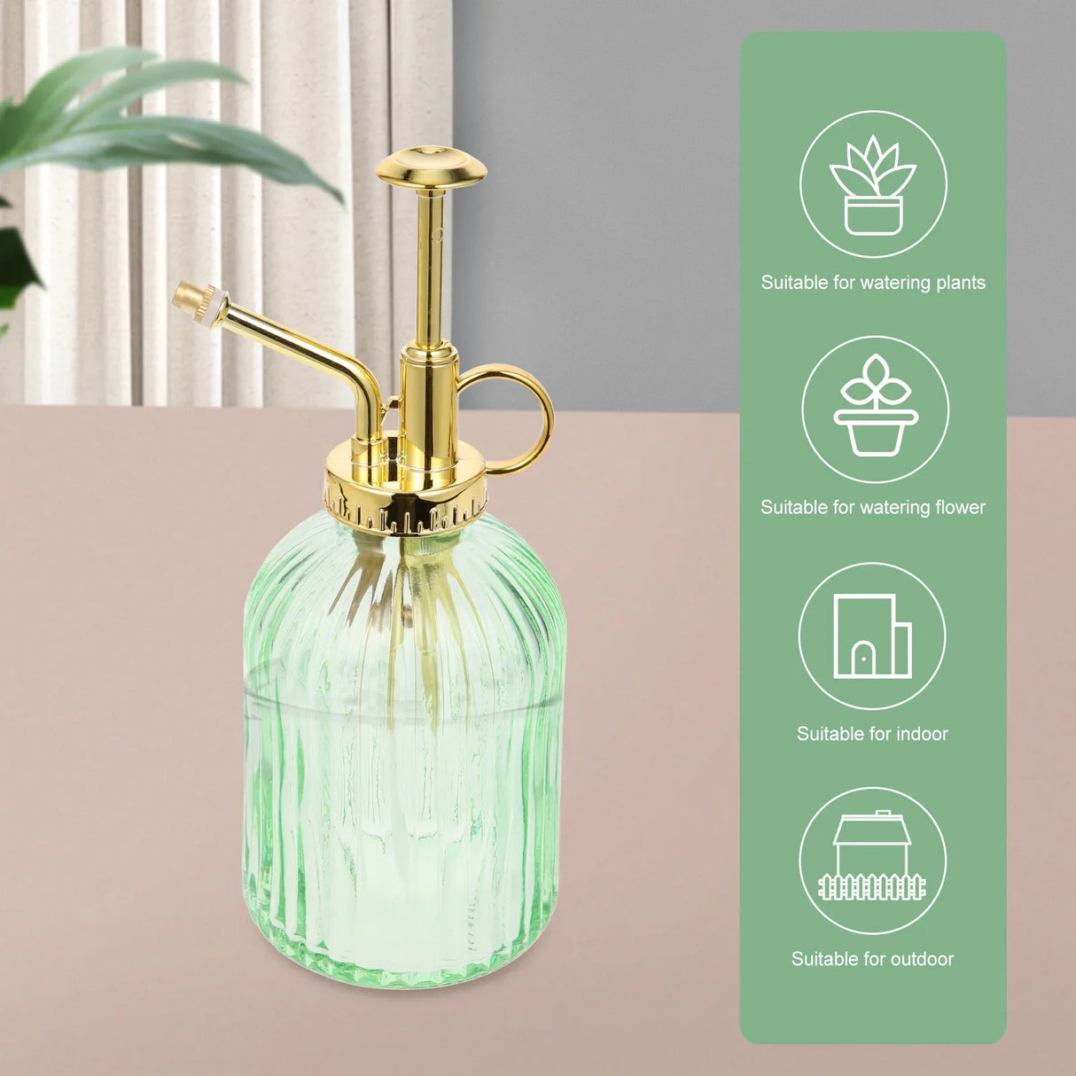 Watering Bottle Can Spray Glass Water Plant Flower Sprayer Pot Small Vintage Pump Spritzer Mister Kettle Empty Plants Indoor