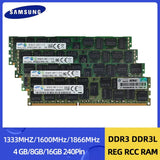 Samsung Server Memoria DDR3 DDR3L 16GB 8GB 4GB RAM 1866 1600 1333MHz Server Memory PC3-12800R REG ECC RAM Registered Memory