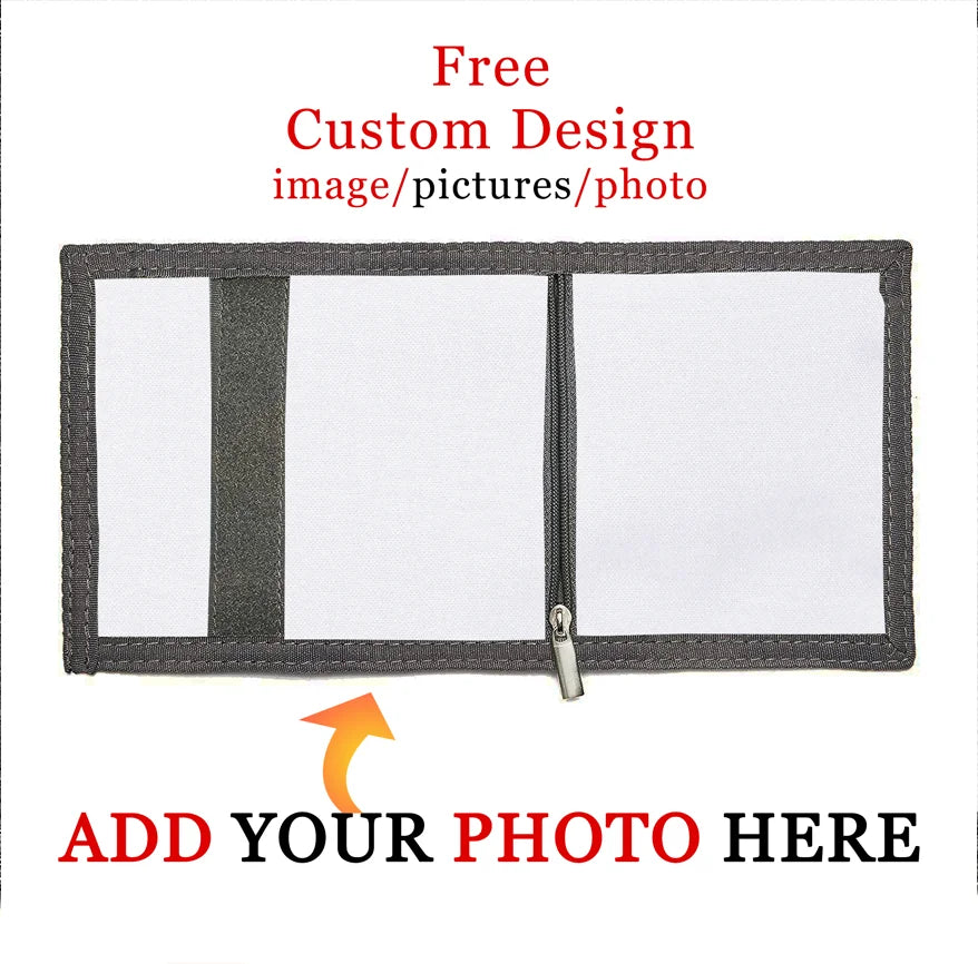 Free Custom Pattern Wallets Women Men 3D Digital Printing Clip Bag Card Holder Add your photo Purse