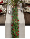 Christmas Tree Pine Needles Candy Bow Table Runner Wedding Decor Table Cover Christmas Decoration Holiday Party Tablecloth