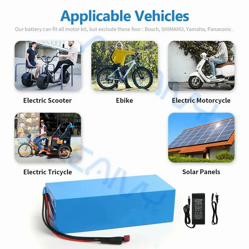 48V 50Ah 40Ah 35Ah 30Ah  20Ah 25Ah Electric Bike 21700 Lithium Battery Pack for 1000W 1500W 2000W 2500W E-Bike Battery