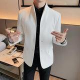 High Quality Fashion All Fashion Casual Solid Color Handsome Smart Casual  Four Seasons  Blazers  Polyester  Single Breasted