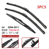 BROSHOO Wiper Front Rear Wiper Blades Set For Ford Focus 2 2004-2011 Windshield Windscreen Front Rear Window 26"+17"+14"