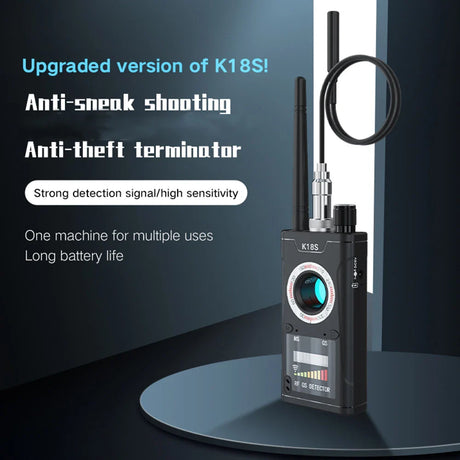 K18 Multi-function Anti-Candid Cam Wireless Lens Device Finder 1MHz-6.5GHz GSM Audio Bug Finder GPS Signal RF Tracker Detect