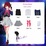 Anime Oshi no Ko Cosplay Ai Hoshino Ruby Akuamarin Arima Kana Cosplay Costume Girls School Uniform Aqua Lolita Dress Suit Wig