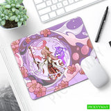 Genshin Impact Desk Mat Gamer Mousepads Mouse Pad Office Desk Pads Anime Cute Small Mousepad Mouse Mats For Computer 20x25cm