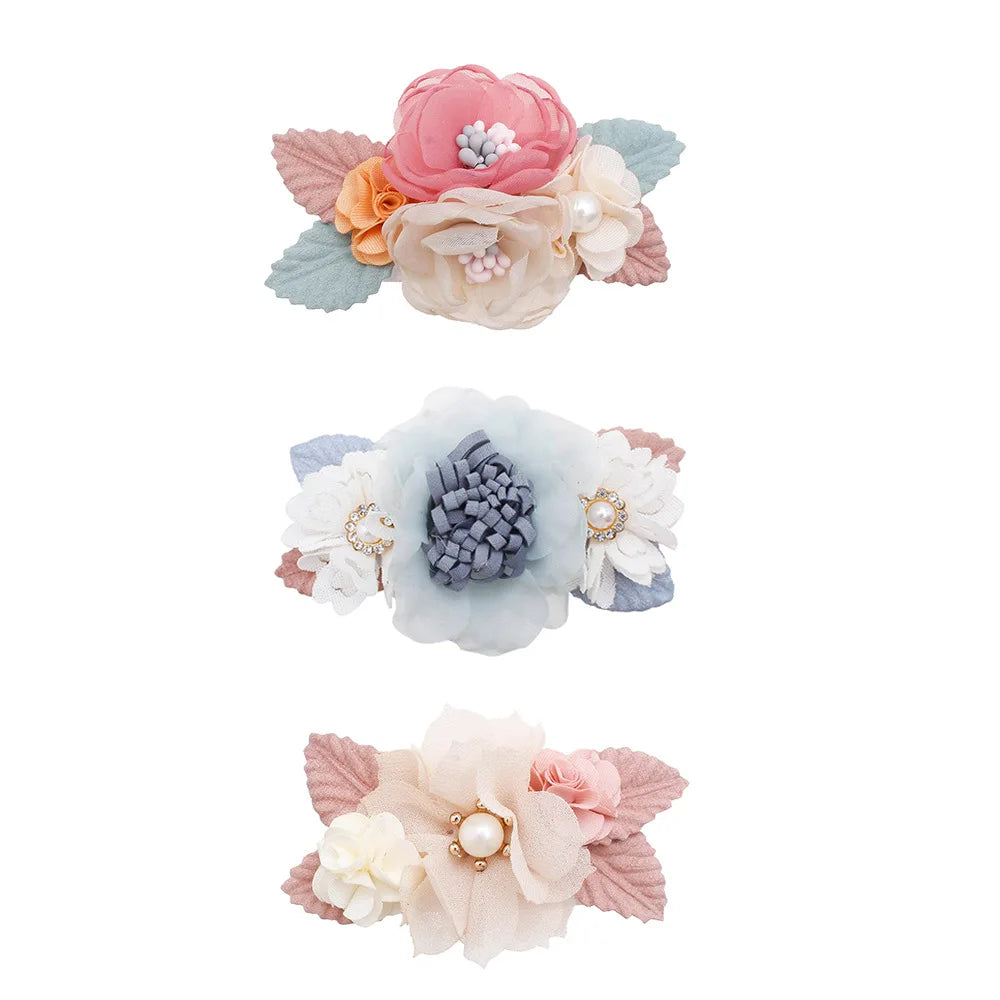 Baby Accessories Princess Flower Hairpins for Baby and Little Girl Imitation Headdress Kids Princess Hair Accessories 3 Pcs Set