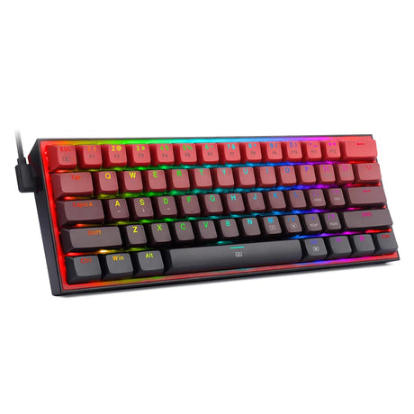 REDRAGON Fizz K617 RGB USB Mini Mechanical Gaming Wired Keyboard Red Switch 61 Key Gamer for Computer PC Laptop detachable cable