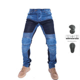 Men Jeans Collection Classic Denim UGB06 PK718 PK719 Zip Motorcycle Pants  Pantalones Motocicleta Hombre Featherbed Jeans Gears