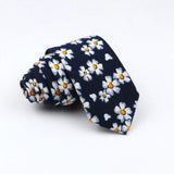 Mens Ties 6cm Classic Cotton Handmade Skinny Neck Tie For Wedding Casual Neckties Suits Bird Flower Print Necktie Cravat Gift