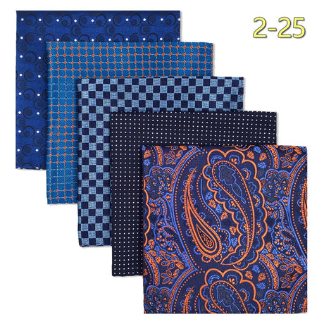 5 Pieces Colorful Assorted Mens Pocket Square Silk Classic Handkerchief Set Gift