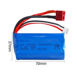 7.4V 3000mAh 18650 Lipo Battery for Wltoys 10428 /12428/12423 RC Car Parts 2s 7.4v battery For Wltoys 144001 A959-B A969-B Q46