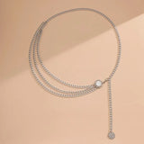 Fashion jewelry Sexy Trendy Female Sexy Body Chain Personality Simple Yoga Aluminum Chain Hollow Waist Chaingifts for Women