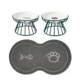 Water Cats Ceramic Stand Accessories Doggie Bowl Outdoor Feeding Pet Treats Drinking Raised Supplies for &amp.dogs Cat Food