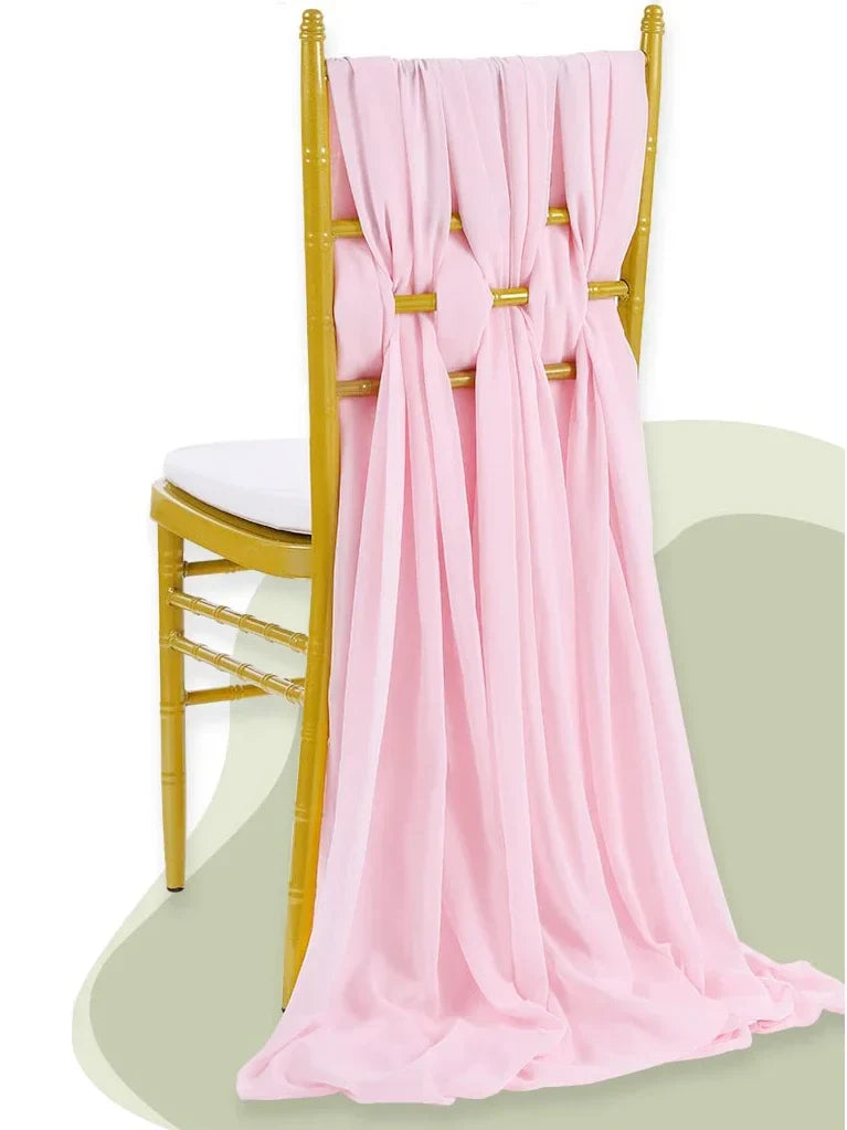 8pcs Wedding Chair Decors Chiffon Chair Sashes Wedding Party Banquet Event Baby Shower Valentine's Day Wedding Decor,30X180CM