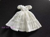 （Special Sale）Dula Doll Clothes Dress White Summer short sleeves double skirt Blythe ob24 Bjd Doll