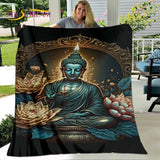 Buddha Sakyamuni Buddhism Faith Religion Soft Plush Blanket,Flannel Blanket Throw Blanket for Living Room Bedroom Bed Sofa Pray