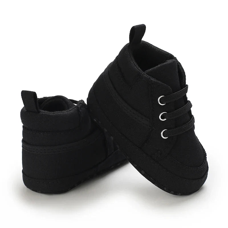 Newborn Boys' Middle top and High top fashion sneakers Boys' and Girls' casual soft cloth bottom anti slip First Walkering shoes