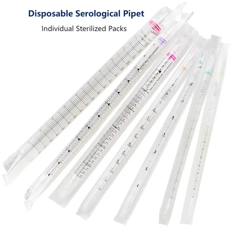 1ml 2ml 5ml 10ml 25ml 50ml Disposable Serological Pipette Sterile Individual Sterilized Plastic Pipettor Graduated Pipettes