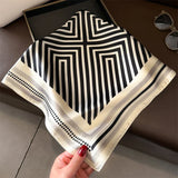 Silk Hair Scarf for Women Fashion Print Shawl Wraps Female Headband Neckerchief 70cm Hand Bag Wrist Foulard Neck Tie Echarpe