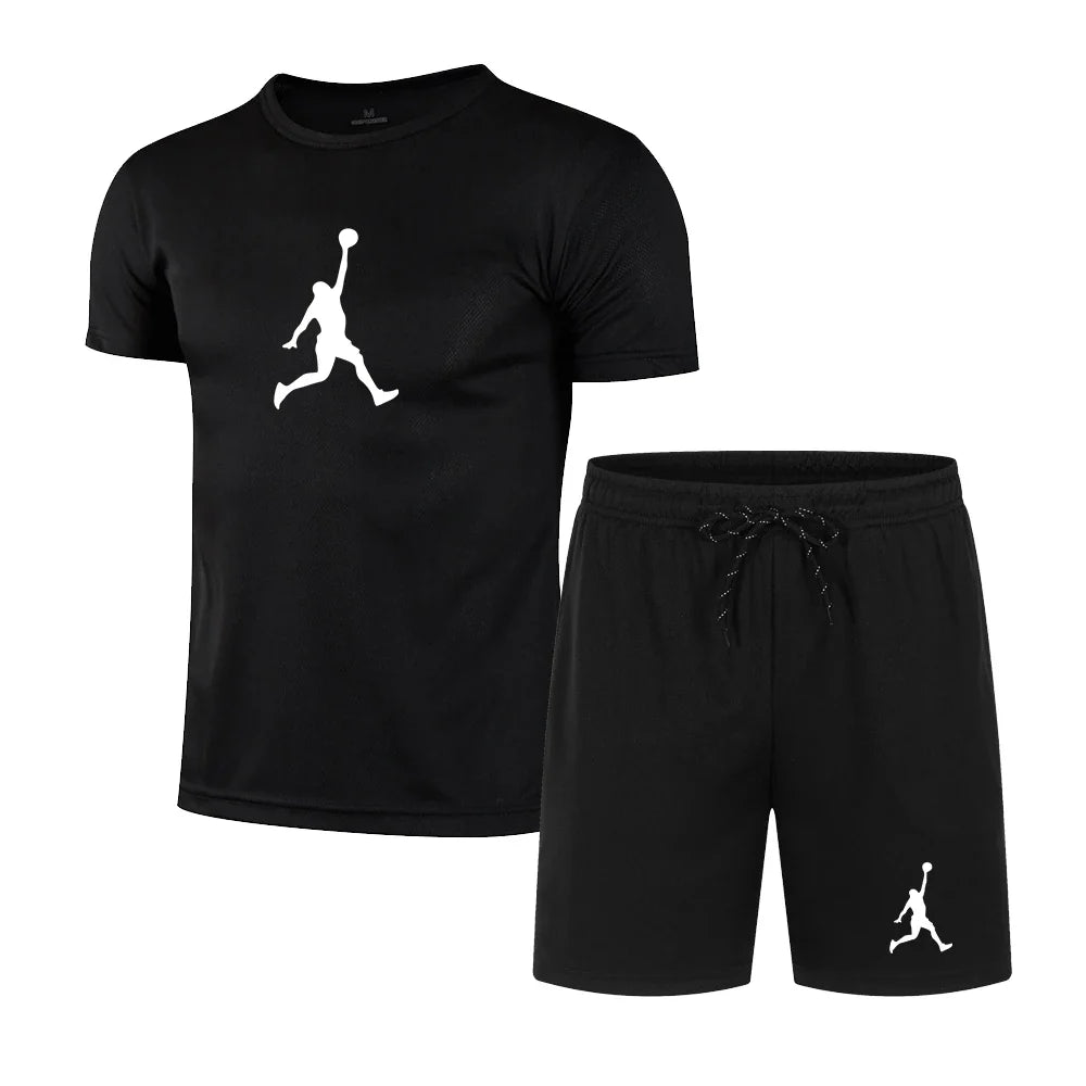 Summer Popular Men's T-shirt+shorts Suit Men Sports Suit Printing Casual Fashion Short-sleeved T-shirt Set Men Joggers Suit Set