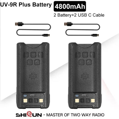 Baofeng UV-9R Battery USB C Charge 4800mAh Li-ion 7.4V UV-9R Pro UV-9G GMRS-9R UV-9R Plus BF-T57 Walkie Talkie Accessory 2800mAh