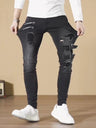 Streetwear Black Ripped Skinny Jeans Men Fashion Slim Hip Hop Denim Trousers New Spring Casual Jeans for Men Jogging Jean Homme