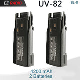 Baofeng UV 82 Battery BL-8 Walkie Talkies Ham Radio 2800mAh Enlarge 3800mah UV82HX Battery UV-8D UV-82HP UV-89 Radio Accessories