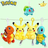 Pokemon Plush Keychain Action Figure Pikachu Key Chain Psyduck Bulbasaur Keyring Backpack Plushies Pendant Bag Accessories Gift