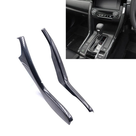 Carbon Fiber Car Gear Panel Trim Shift Panel Central Armest Box Decor Cover for Honda Civic 10th 2016-2020 Car Accessories