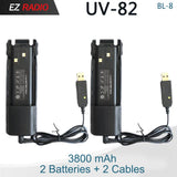 Baofeng UV 82 Battery BL-8 Walkie Talkies Ham Radio 2800mAh Enlarge 3800mah UV82HX Battery UV-8D UV-82HP UV-89 Radio Accessories