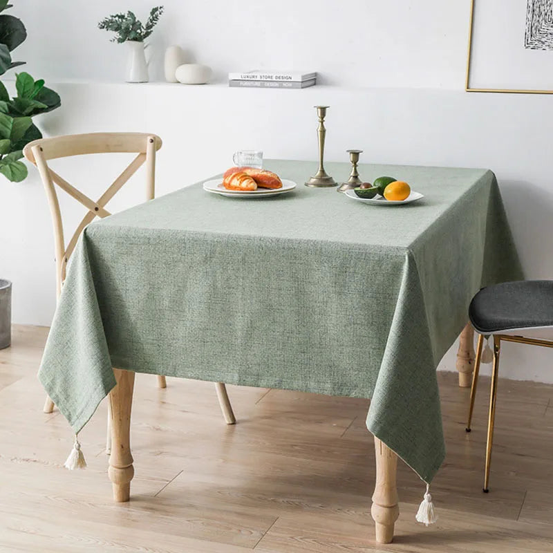 Cotton And Linen Tablecloth Waterproof And Anti-Scalding High-End Small Fresh Rectangular Coffee Table Tablecloth Table Mat