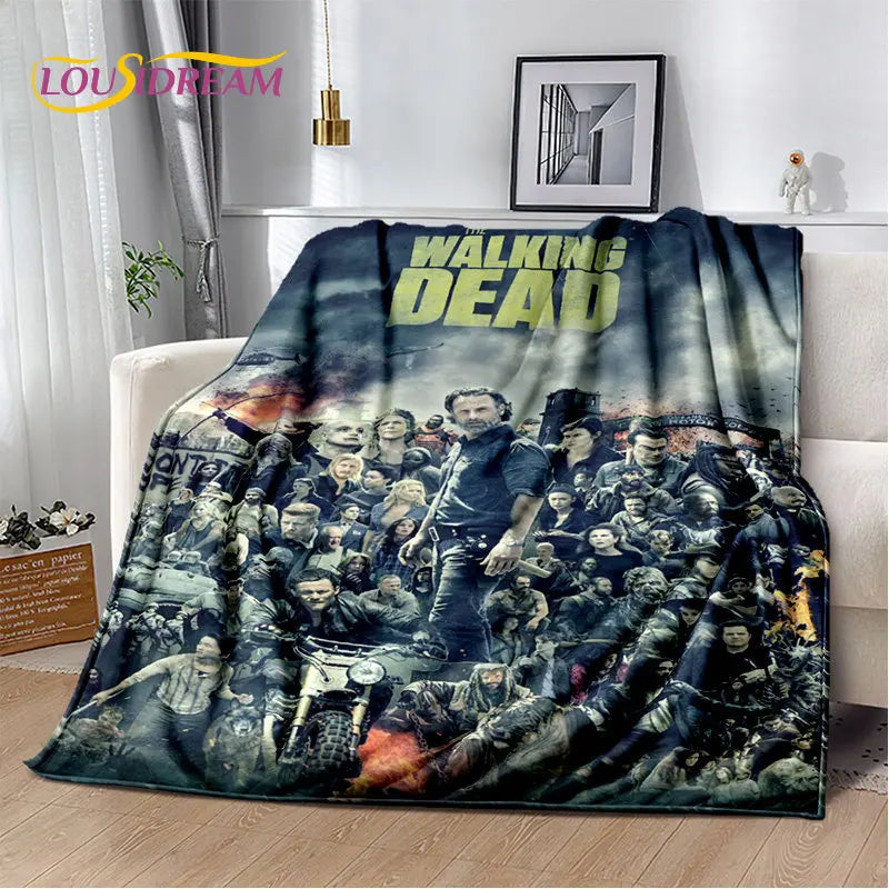 The Walking Dead Horror Soft Plush Blanket,Flannel Blanket Throw Blanket for Living Room Bedroom Bed Sofa Picnic Cover Bettdecke