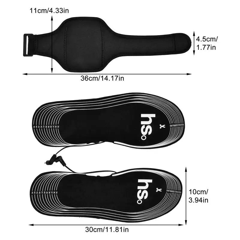 Men Women Heated Shoe Insoles Battery Box Powered Heating Shoes Insoles Electric Foot Warmer Rechargeable One Size Fits All