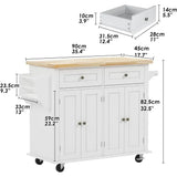 Mobile Kitchen Island With Large Storage Cabinet and 4 Opend Doors for Living Room Trolley Free Shipping Wine Shelf Towel Rack