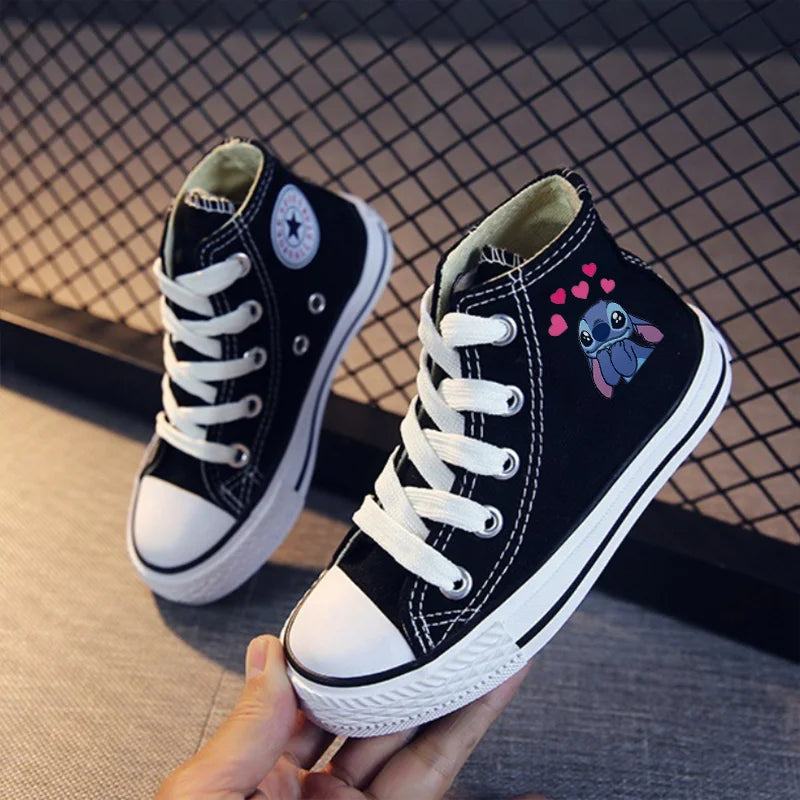 Girl Kids Boys Kids Canvas Shoes Casual sneakers  Cartoon Lilo Stitch Sport Shoes Children Fashion Print Shoes Boys Tennis x010