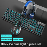 3-piece Set Gaming Keyboard Mouse Headphone Set Wired Backlight Game 104 Keys Keyboards 1600DPI Mice Headset Combos for PC Gamer