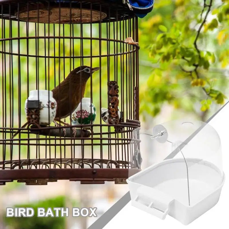 Parrot Bath Box Parrot Bathing Tub Box For Cage Parakeet Bird Cage Accessories Caged Bath Tube Shower Box For Parrots Conure