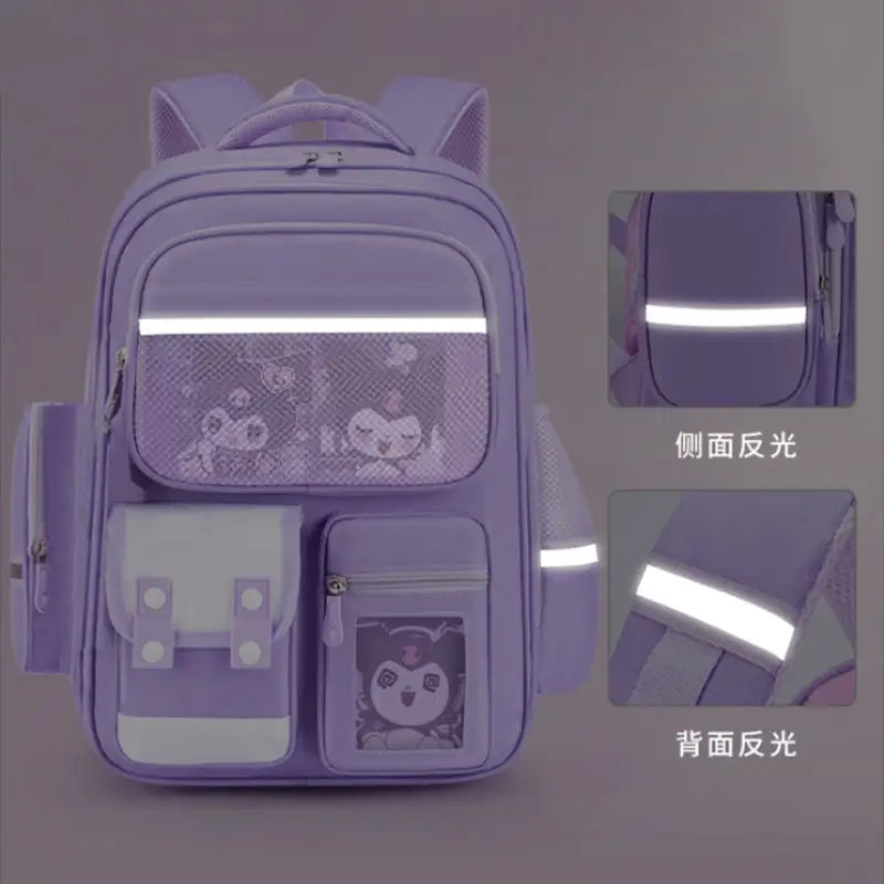 Sanrioed Kuromi Anime Cute Large Capacity Backpack Schoolbags Student Cartoon Shoulder Bag Travel Birthday Gift for Friend