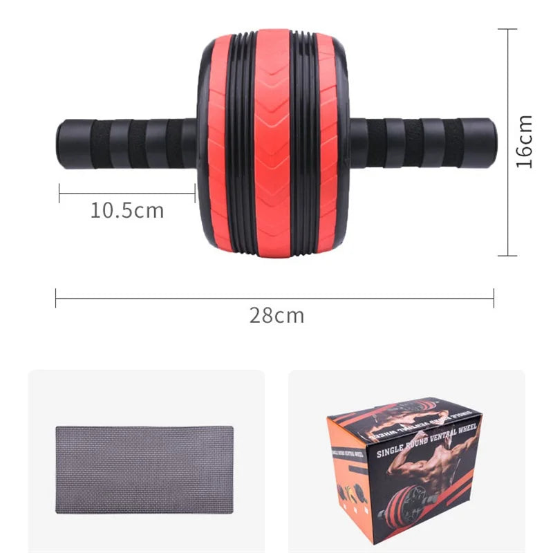 AB Roller Wheel Machine Abdominal Exercise Trainer Health And Fitness Workout Equipment For Home Gym With Mat Boxing Training