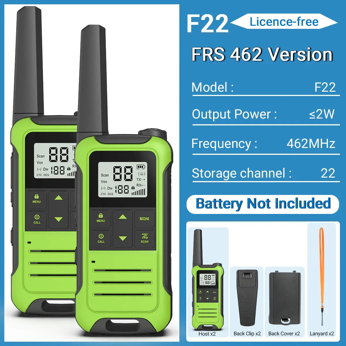 2pcs Baofeng F22 PMR446 FRS Mini Communication Radio Profesional Walkie Talkies Two Way Radio Transceiver For Restaurants