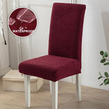 1/2/4/6 PCS Waterproof Jacquard Chair Cover Stretch Dining Chair Slipcover For Kitchen Hotel Wedding Banquet Office Anti Dirty