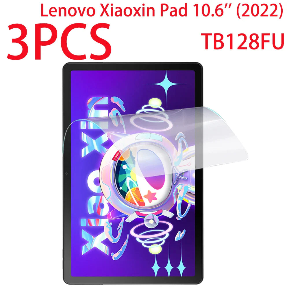 3PCS PET Soft Screen Protector For Lenovo Xiaoxin Pad 10.6 Inch Tablet Protective 2022 TB-128FU Protective Film