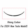 For 2024 New Tesla Model 3 Rear Trunk Lid Boot Ducktail Lip Car Spoiler Wings ABS Black Carbon Exterior Tuning Accessories Part